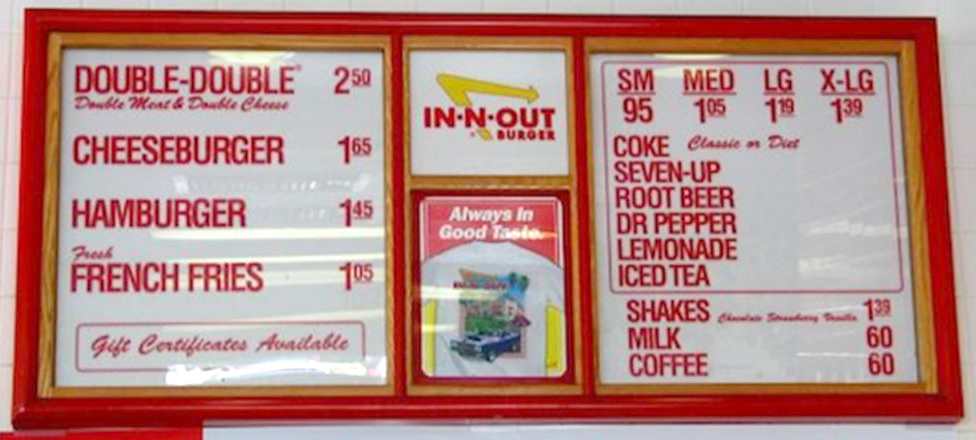 in and out menu prices